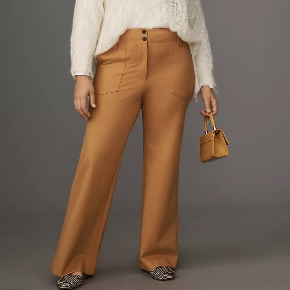 HP🎉 NWT Anthropologie The Naomi Ponte Wide-Leg Flare Pants by Maeve